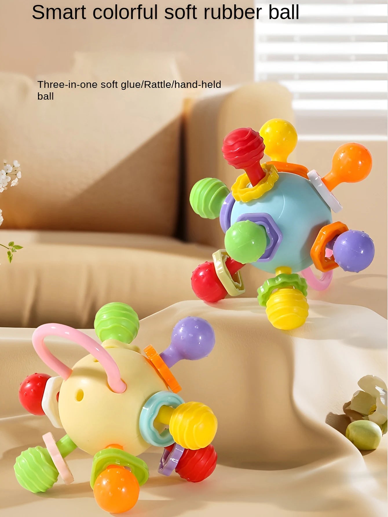 Manhattan Hand Grip Ball – Baby Teether Rattle & Sensory Toy - I YAN