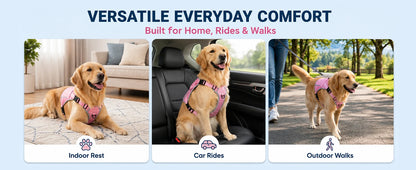 Pink I YAN dog cooling vest harness with four ice packs, designed for large dogs, providing over 180 minutes of cooling comfort.