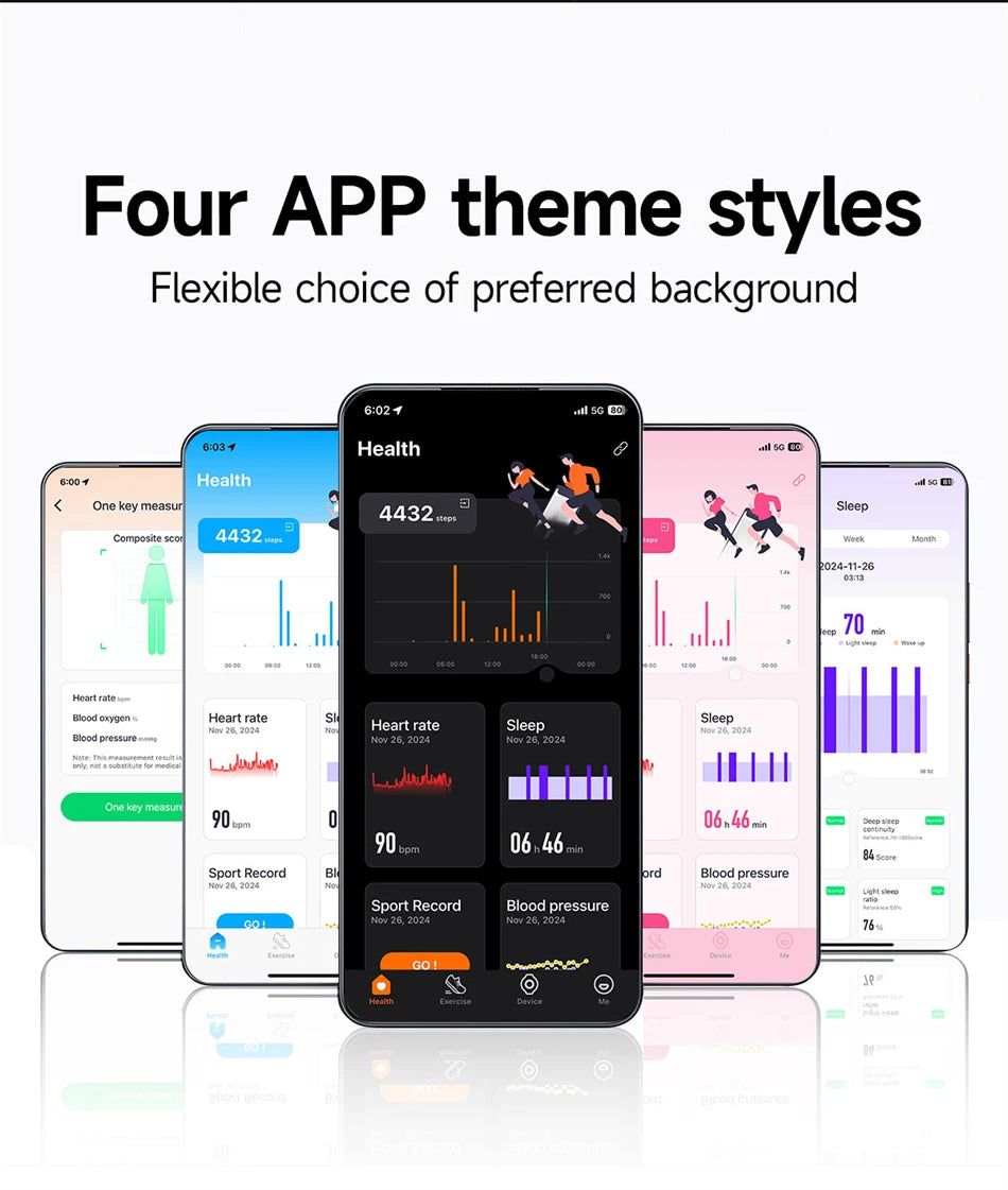 LIGE AI Health Smart Bracelet Fitness Tracker Men Women Sleep Tracking Smart Watch Heart Rate Stress Blood Pressure Monitor Band