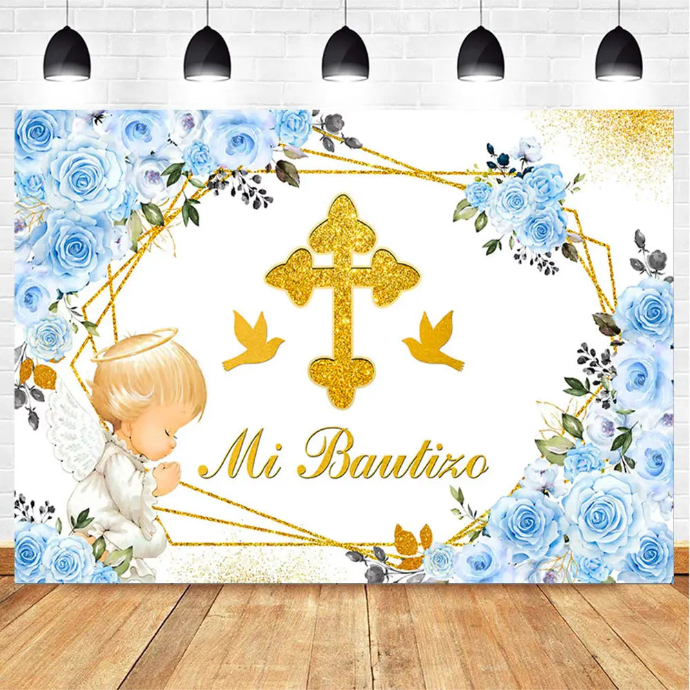 My First Communion Theme God Bless Boy Girls Party Decoration Supplie Grail God Bless Baptism Christening Baby Shower Background