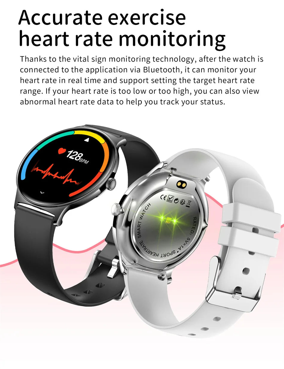 2026 New Ultra Slim AMOLED Smart Watch Women Screen Always Display Time Heart Rate BT Calling High-end Fashion Smartwatch