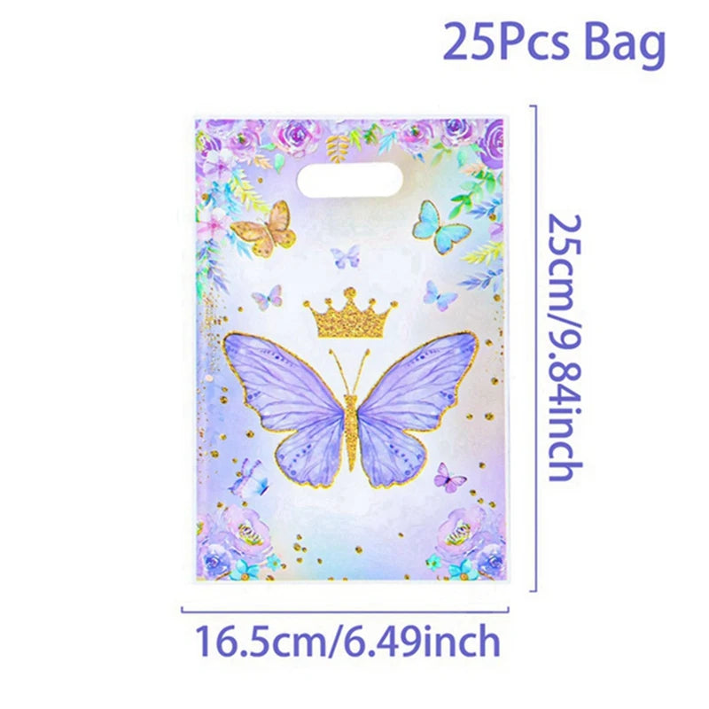 Butterfly Birthday Party Decoration Kids Girls Butterfly Party Disposable Tableware Paper Cup Plate Birthday Baby Shower Party - I YAN