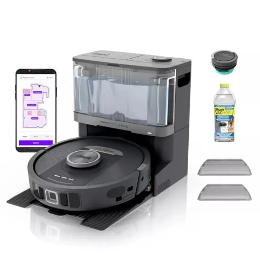Robot vacuum and mop for hard floors, Gaia Grey, PowerDetect 2-in-1 with NeverTouch Base, certified refurbished