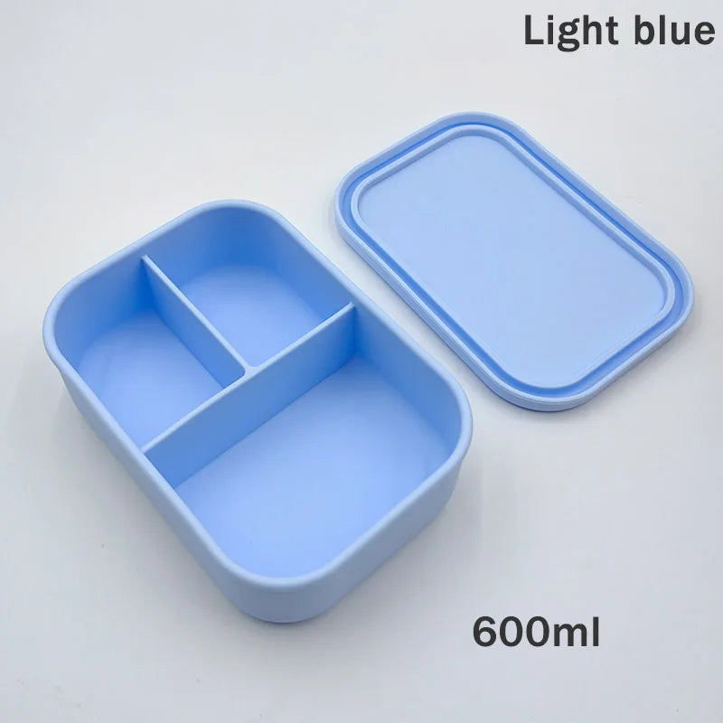 Silicone Bento Lunch Box 3 Compartments – Leakproof BPA Free Kids Food Container - I YAN