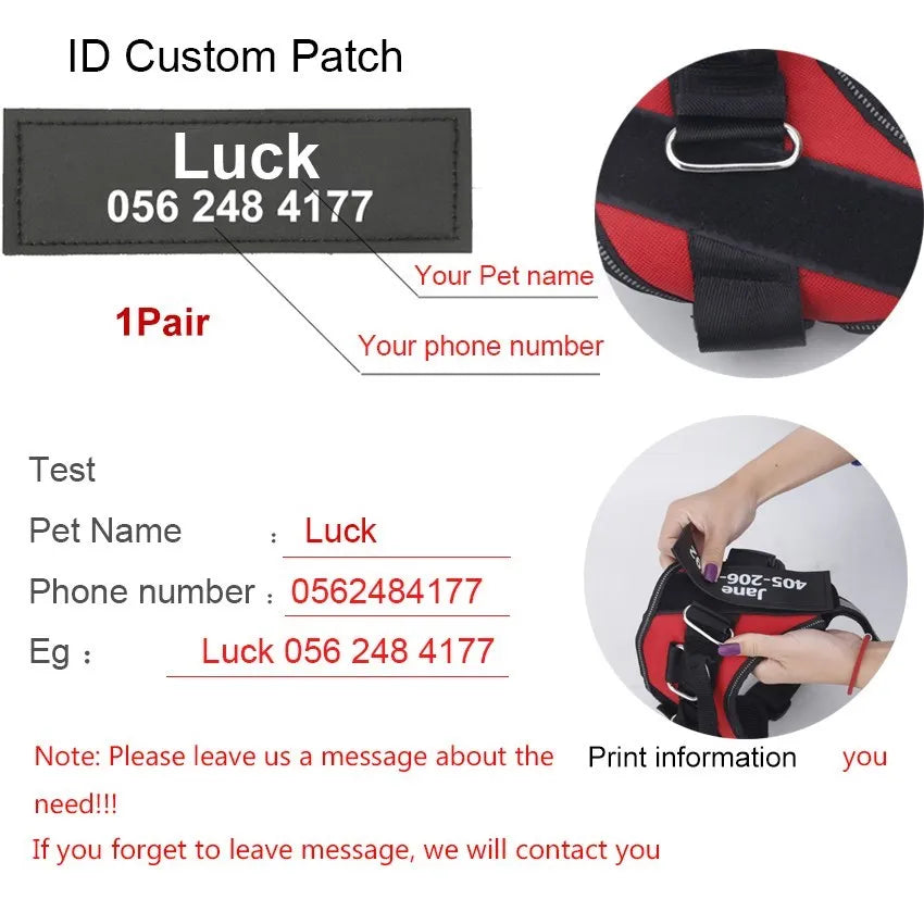 Adjustable reflective dog harness by I YAN, breathable no-pull vest for small and large dogs, showing fit and reflective strips.