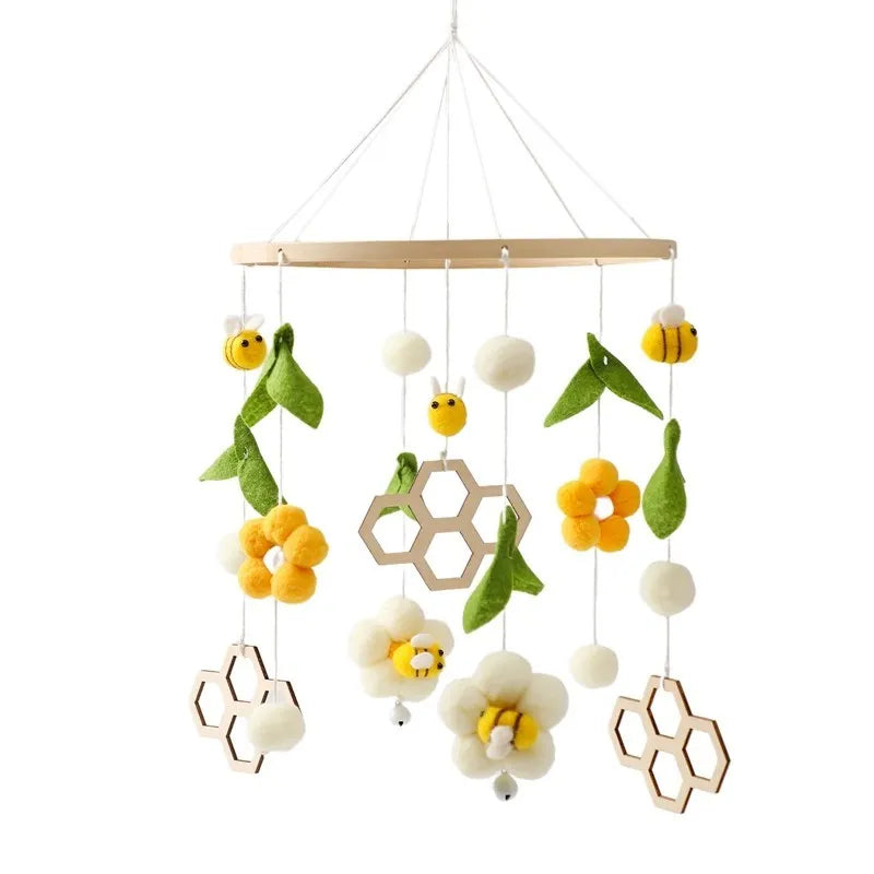 Baby Cloud Crib Mobile with Musical Box – Wooden Rattle Toy for Newborns 0–12M - I YAN
