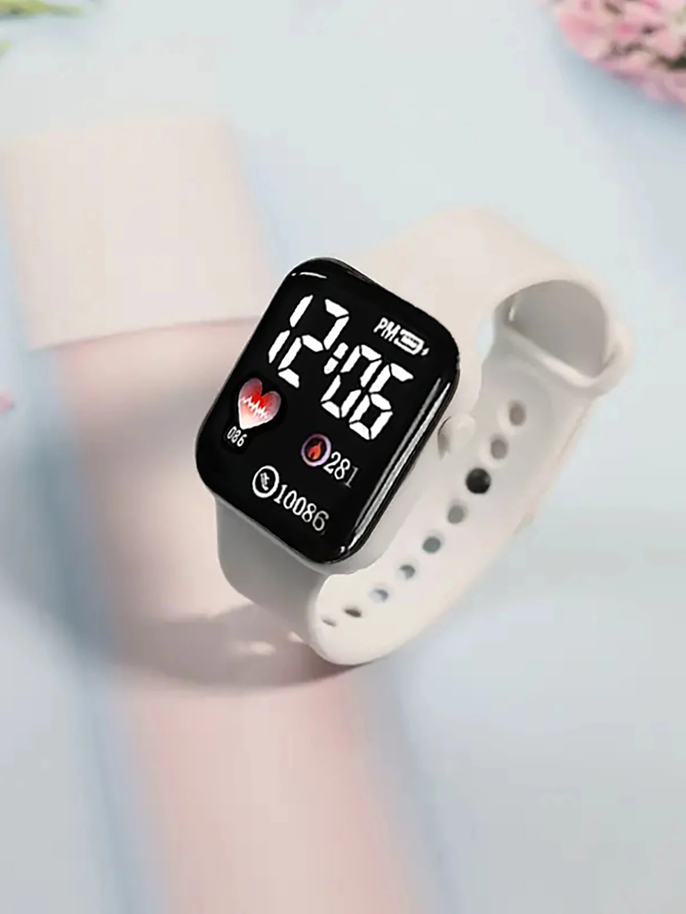 Fashionable Square Electronic Watch Set with Four-leaf Clover Design Versatile Daily Wear Gift for Birthdays