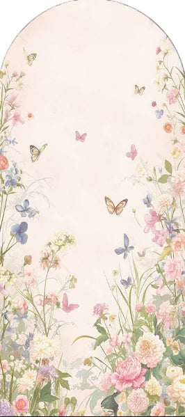 Mocsicka Custom Chiara Arch 2-sided Backdrop Flower Fairy Girl 1st Birthday Party Background Wildflower Baby Shower Photo Booth
