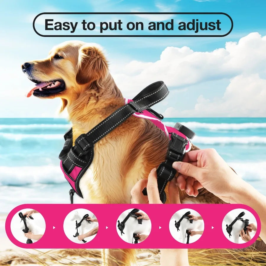 Light Up Dog Harness - No Pull Led Dog Harness Rechargeable Lighted Dog Harness for Night Walking Adjustable Glow Vest for Smal