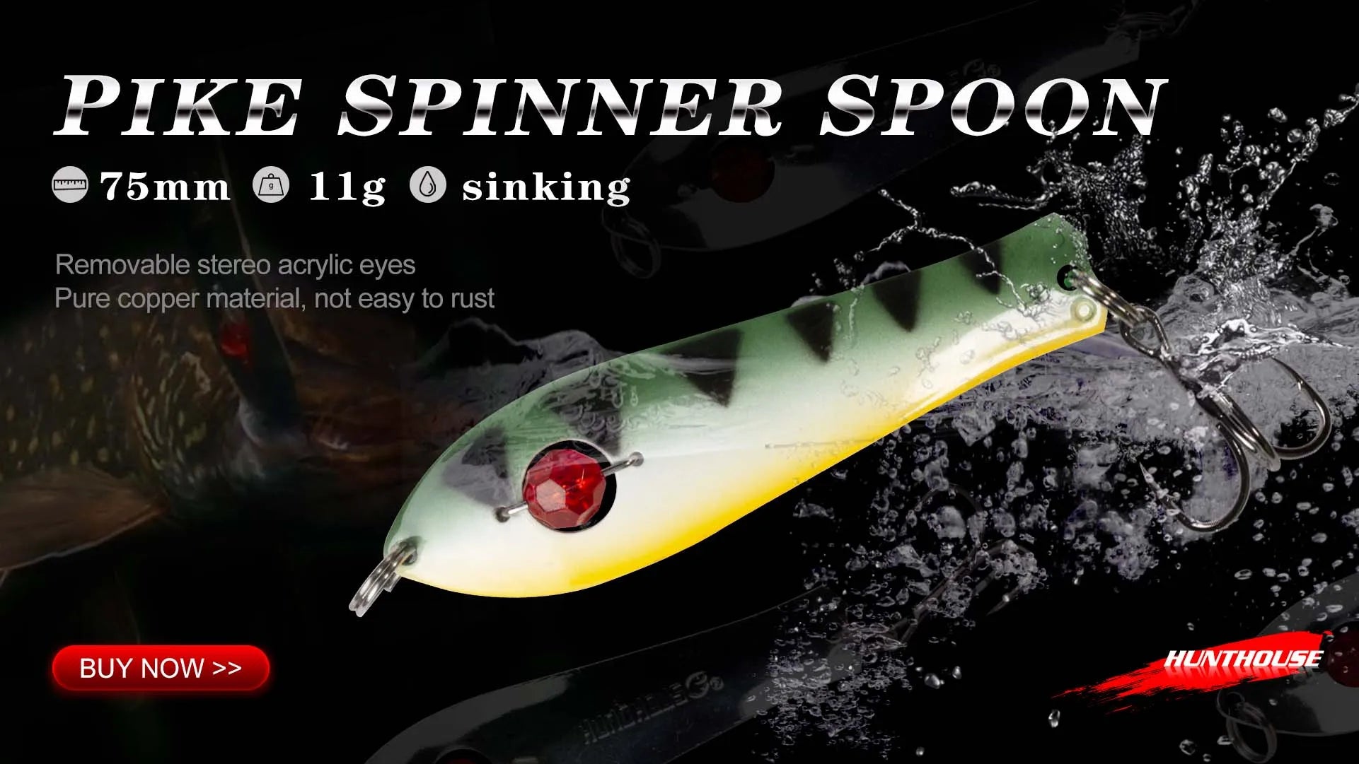 Hunthouse 2.1/3.4/4.9g Sinking Spoon Fishing Lure Trout Lure Small Metal Bait Rolling Spoons For Fishing Bass Trout Fish Tackle