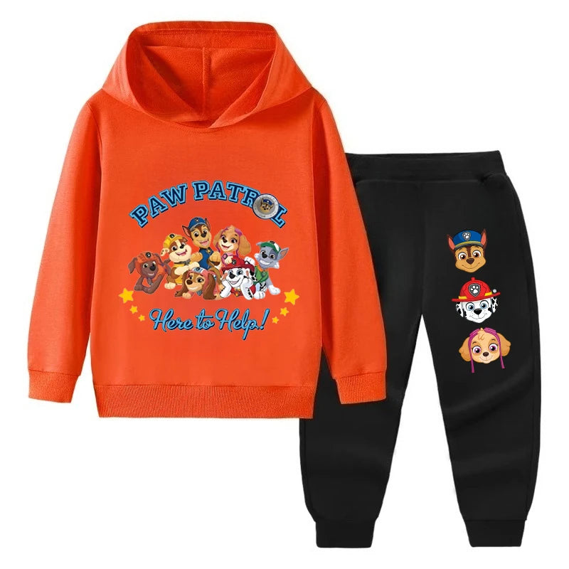 PAW Patrol Spring Children's Clothing Sets Boys Girls Thin Sweatshirt+Sweatpant 2pcs Kids Hooded Pullover Set Tracksuit