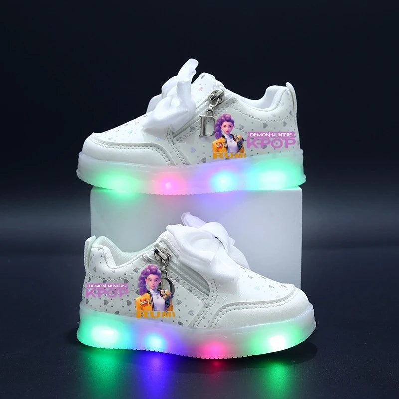 Hot Kpop Demon Hunter Children Led Shoes Boys Girls Lighted Sneakers Glowing Shoes Kid Sneakers With Luminous Sole Running Shoes