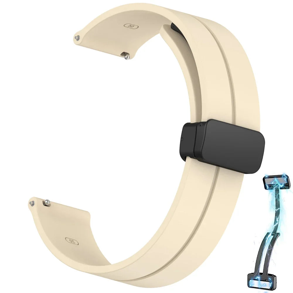 20mm 22mm Strap For Samsung Galaxy watch 6/4/5 pro/classic/gear s3/active 2 Sport Silicone Magnetic Buckle Huawei GT 2 2e 3 band