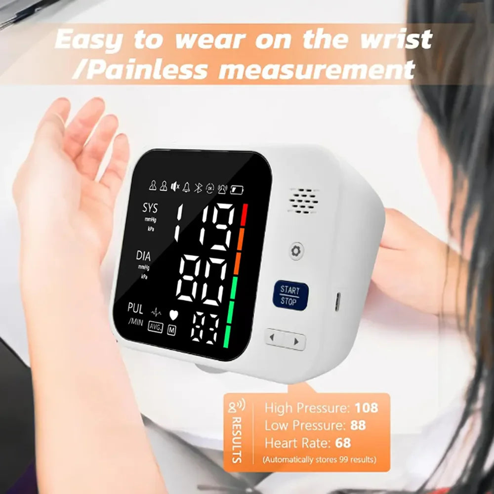 Rechargeable Blood Pressure Monitor Upper Arm BP Measure Device Automatic Tonometer Tensiometer Digital Health Sphygmomanometer