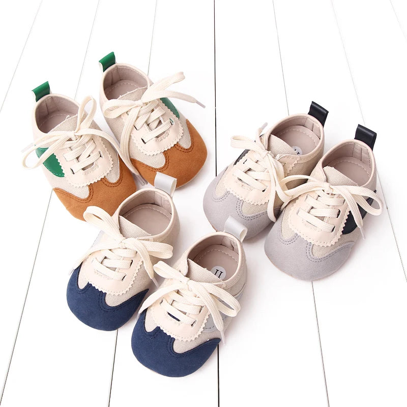 Baby Step Front Shoes Soft-bottom Anti-slip Shoes for Newborns Aged 0-12 Months Classic Children's Canvas Shoes BC2292