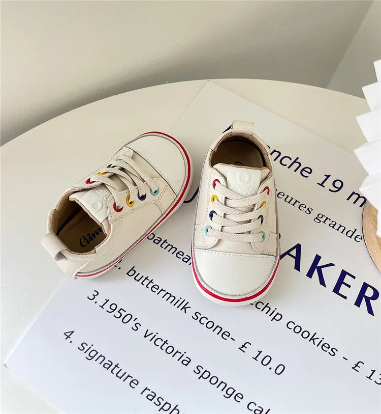 Spring/Autumn Baby Shoes Leather Toddler Boys Barefoot Shoe Soft Sole Girls Outdoor Tennis Fashion Little Kids Sneakers