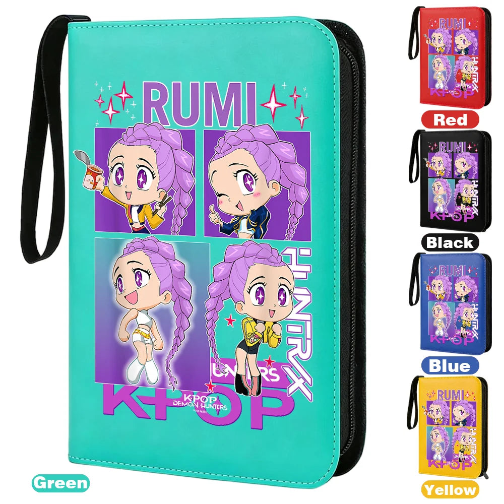 I YAN Demon Hunters card album binder with 400 pockets, PU zipper holder for storing trading cards or collectible cards.