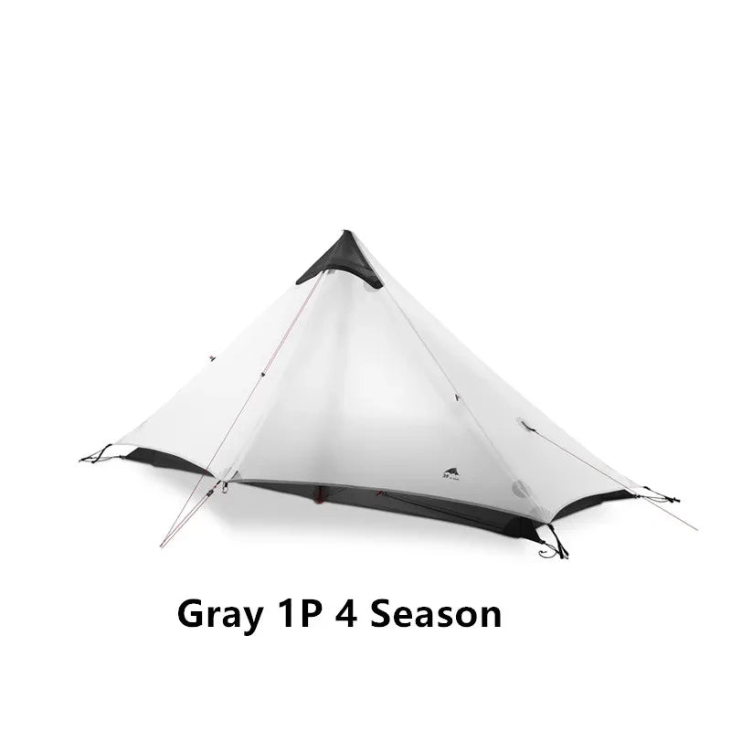 1 Person Oudoor Ultralight Camping Tent Single Man 3 Season Professional 15D Silnylon Rodless Tent