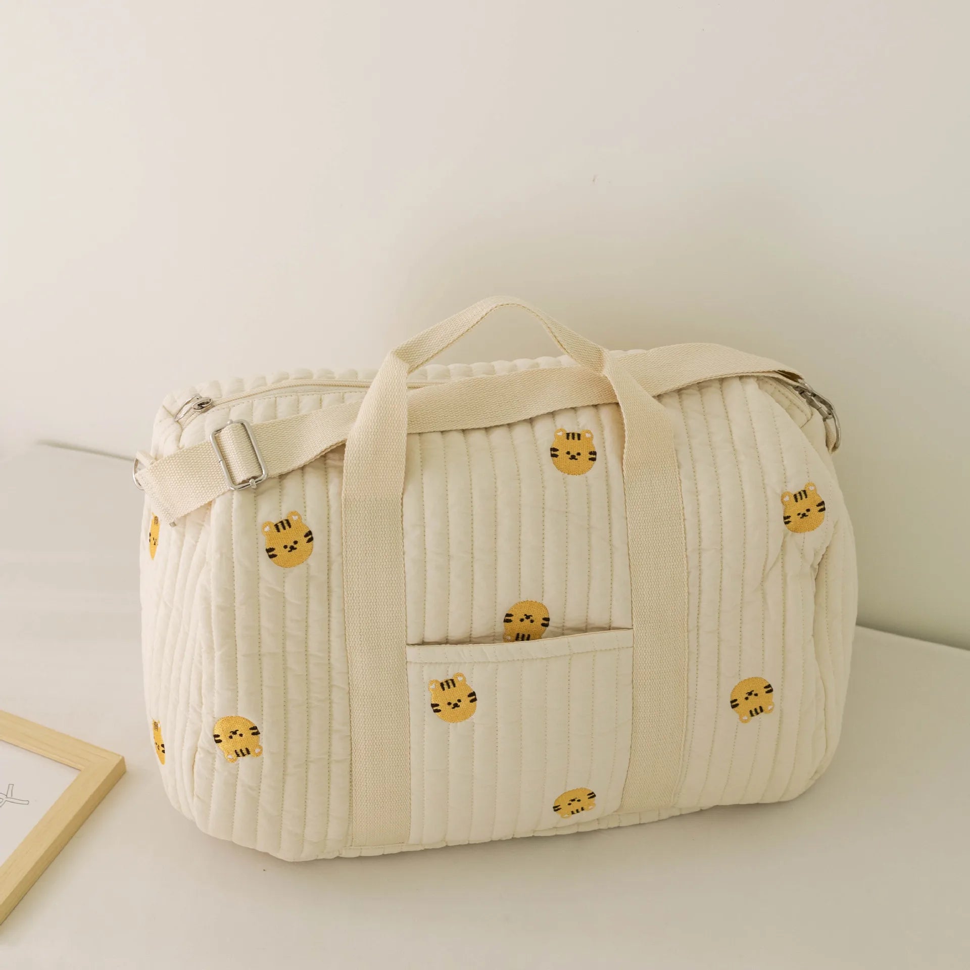 I YAN Mommy Bag Bear maternity diaper bag with stroller straps, baby essentials organizer, and portable travel tote
