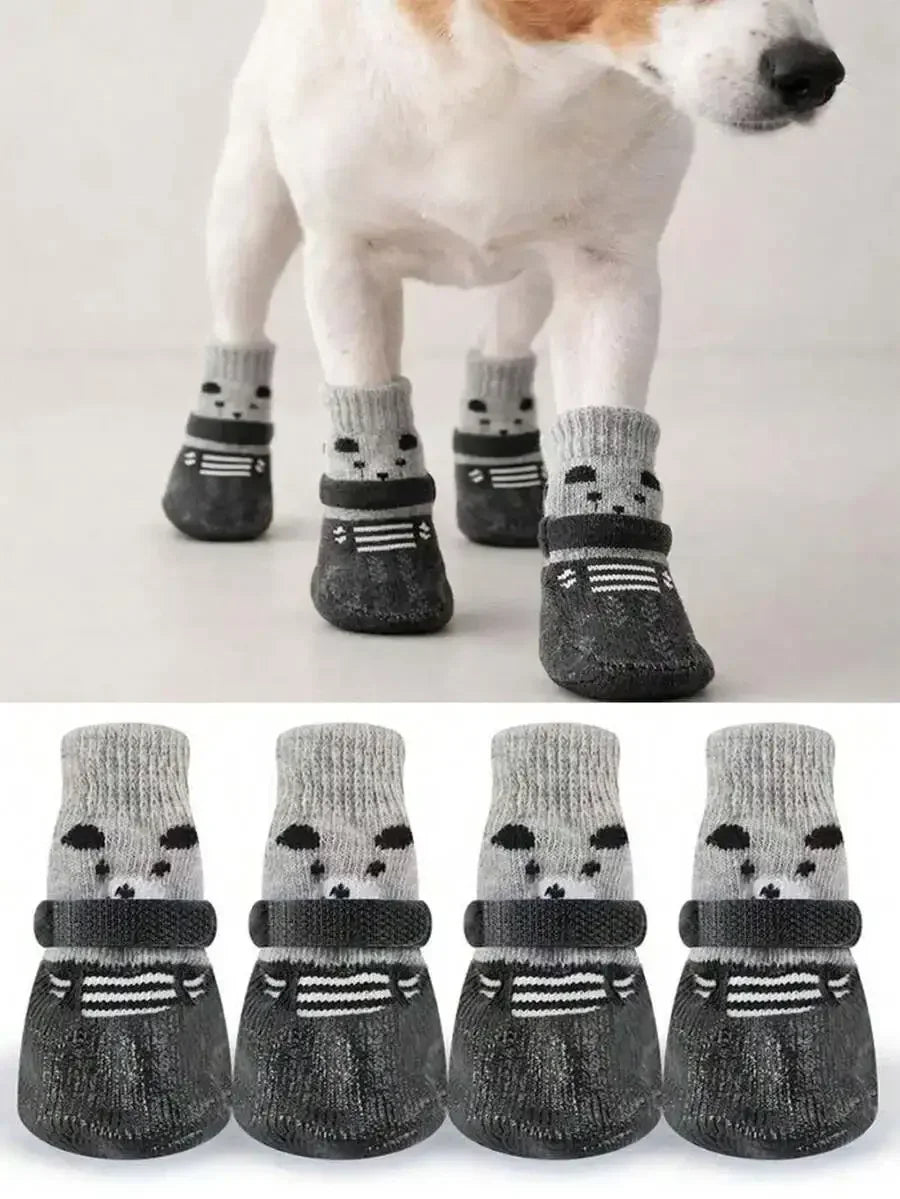 Waterproof non-slip pet socks by I YAN, featuring paw protectors for dogs and cats, designed for outdoor use.