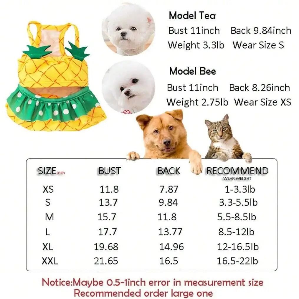Pineapple Funny Dog Swimwear Bikini Summer Dog Clothes Beach Swimsuit Puppy Bathing Suit Puppy Vest Cooling Dog Shirts Pet Shirt For Small Dog, Cat Apparel