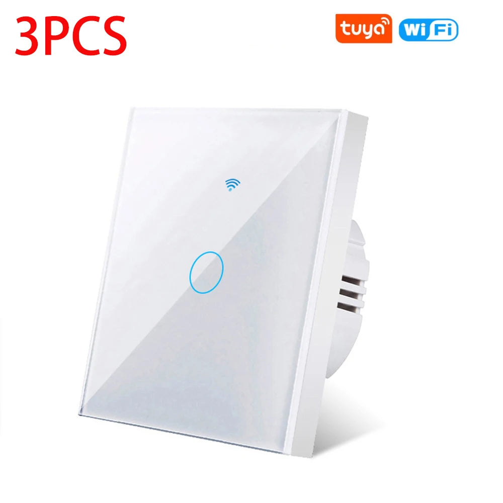 AXUS EU WiFi Smart Light Switches Touch Switch RF433 No Neutral Wire Smart Home Life Tuya App Control Support Alexa Google Home