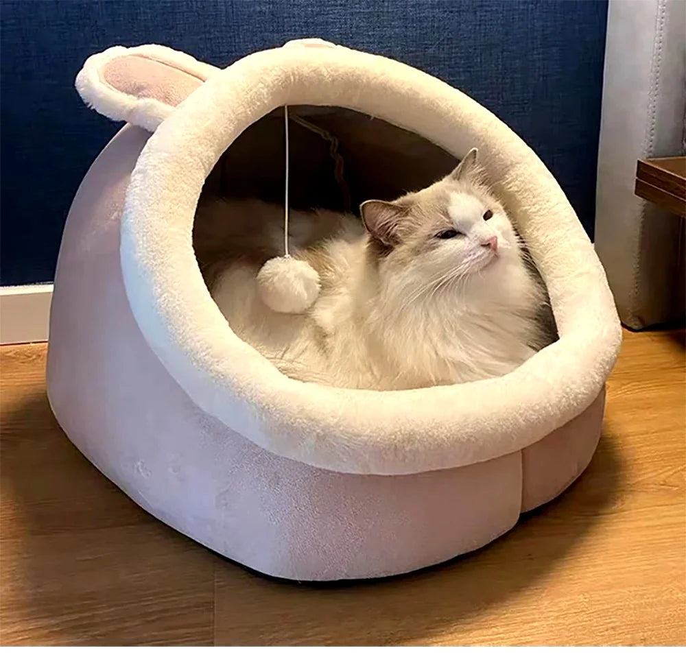 Deep Sleep Cat Bed Cartoon Pet Bed Foldable Removable Washable Pet Sleeping Bed for Small Dog Mat Bag Cave Cats Bed