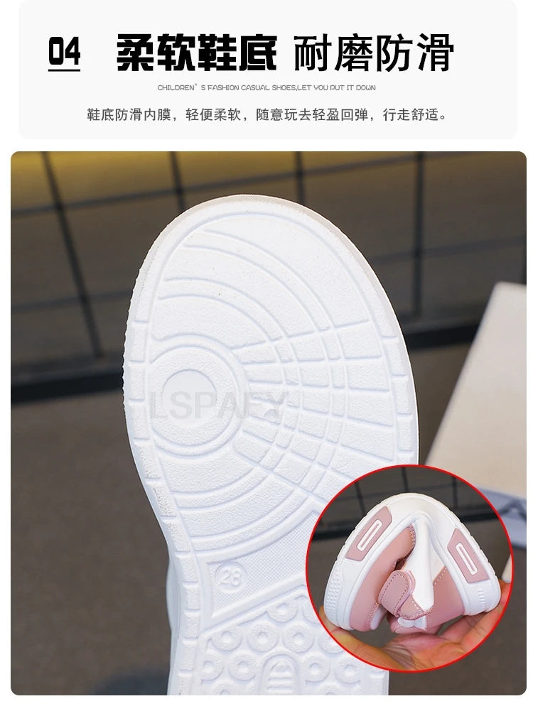 Hot Children's Fashion Casual Shoes Kids Student New Design White Sport Shoes Boys Girls Anti-slip Outdoor Breathable Sneakers