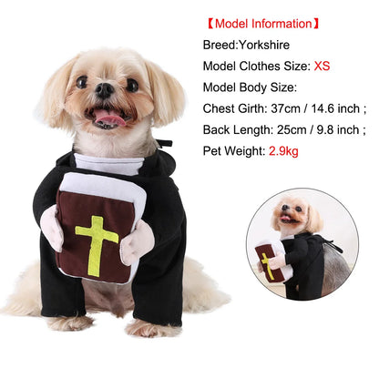 Funny Halloween Dog Cosplay Clothes Christ Jesus Dress Up Party Costume for Small Medium Dogs Cats Yorkies Chihuahua Pet Outfits