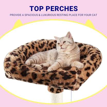 73" Corner Cat Tower — Multi-Level Fan-Shaped Cat Tree with Hammock, Condo & Sisal Posts for Large Cats