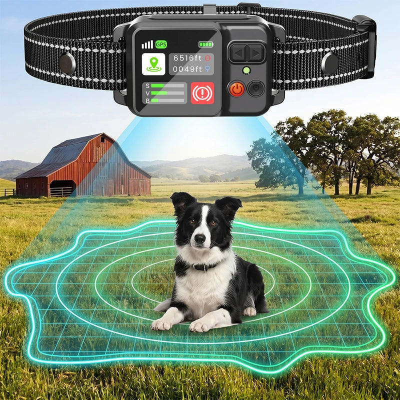 Wireless GPS dog fence by I YAN with waterproof electric containment system and training collar for safe pet boundaries.