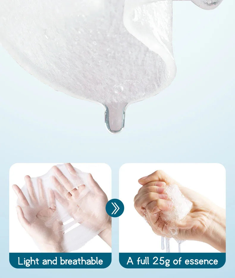10pcs SADOER Hyaluronic Acid Collagen Face Mask Facial Skincare Moisturizing Hydrating Facial Masks Korean Skin Care Cosmetics