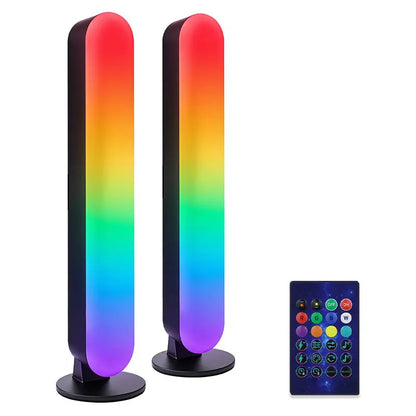 I YAN RGB Rhythm Light smart LED light bar with remote control, color adjustments, USB connection, ideal for gaming and desktop lighting.