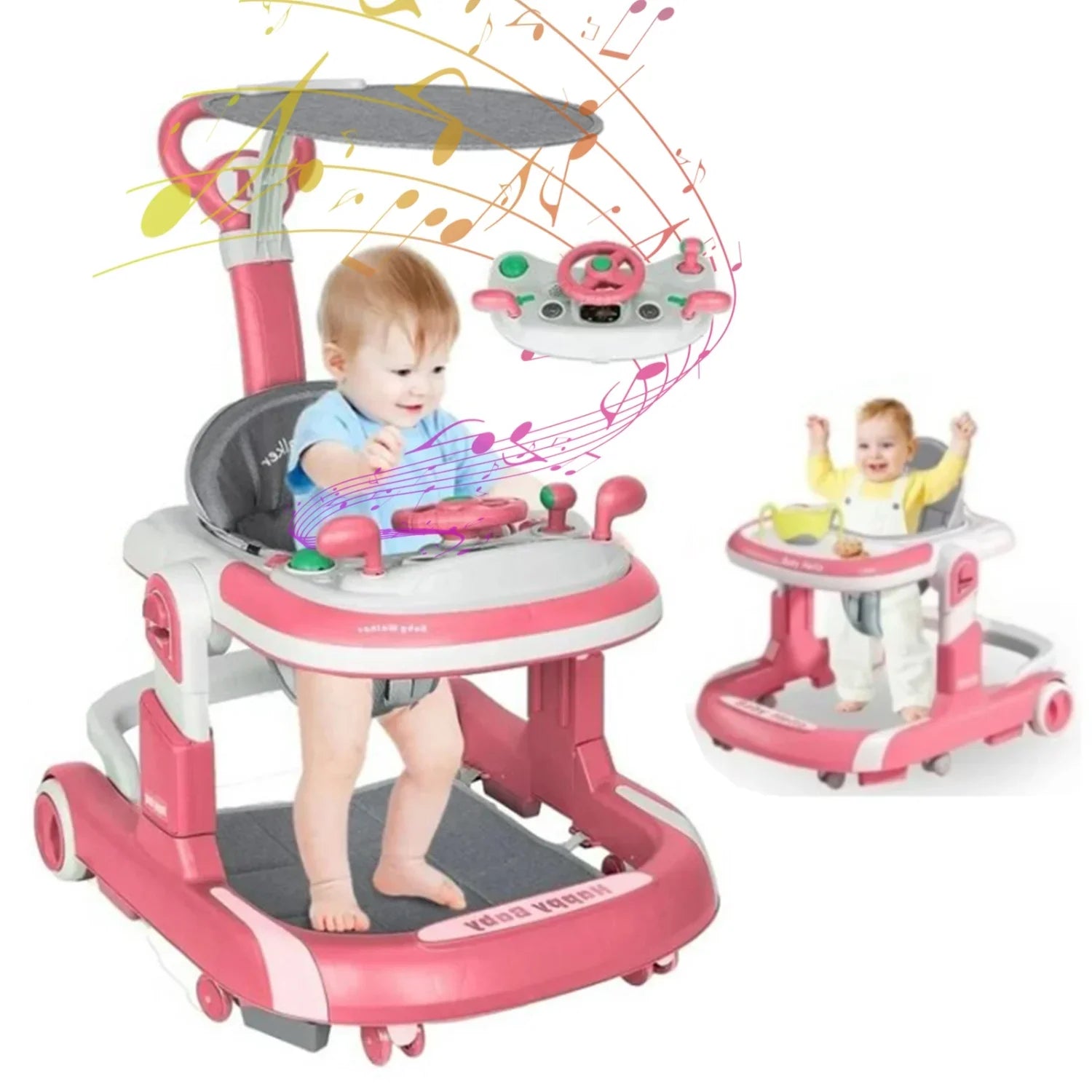 I YAN 5 in 1 baby infant walker with learning toy, anti-rollover design, multifunctional, without battery, suitable for infants.