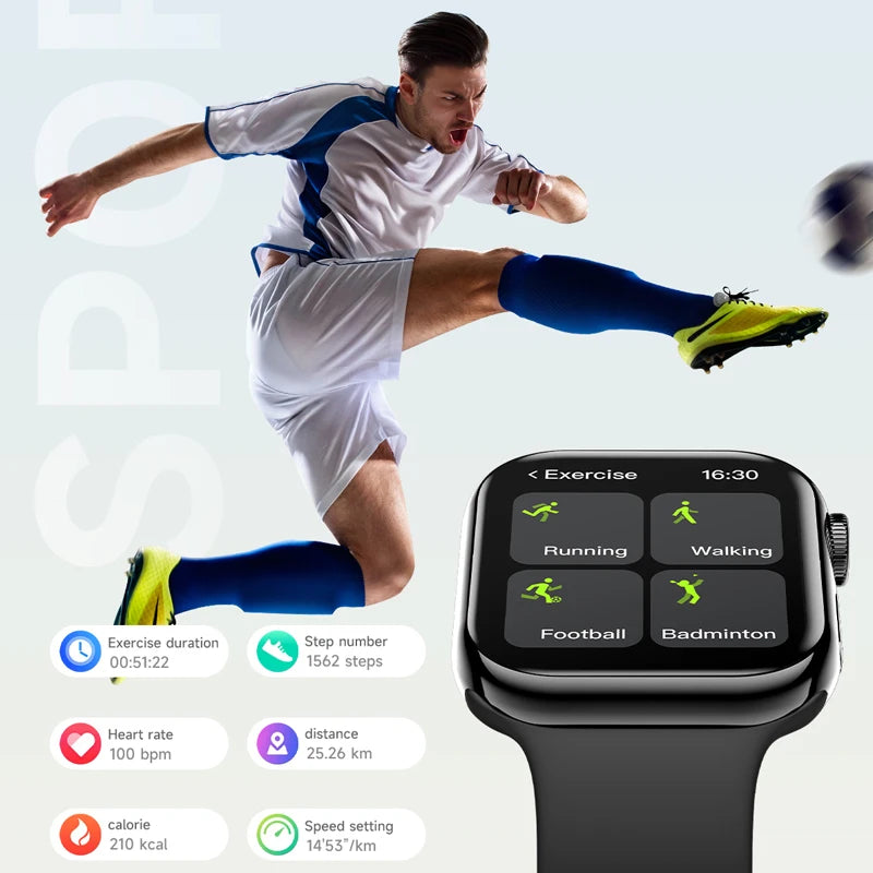 HD 1.85 inch AMOLED SmartWatch 2025 New Waterproof Bluetooth Call Health monitoring Video Woman Men smart watchs For Android IOS