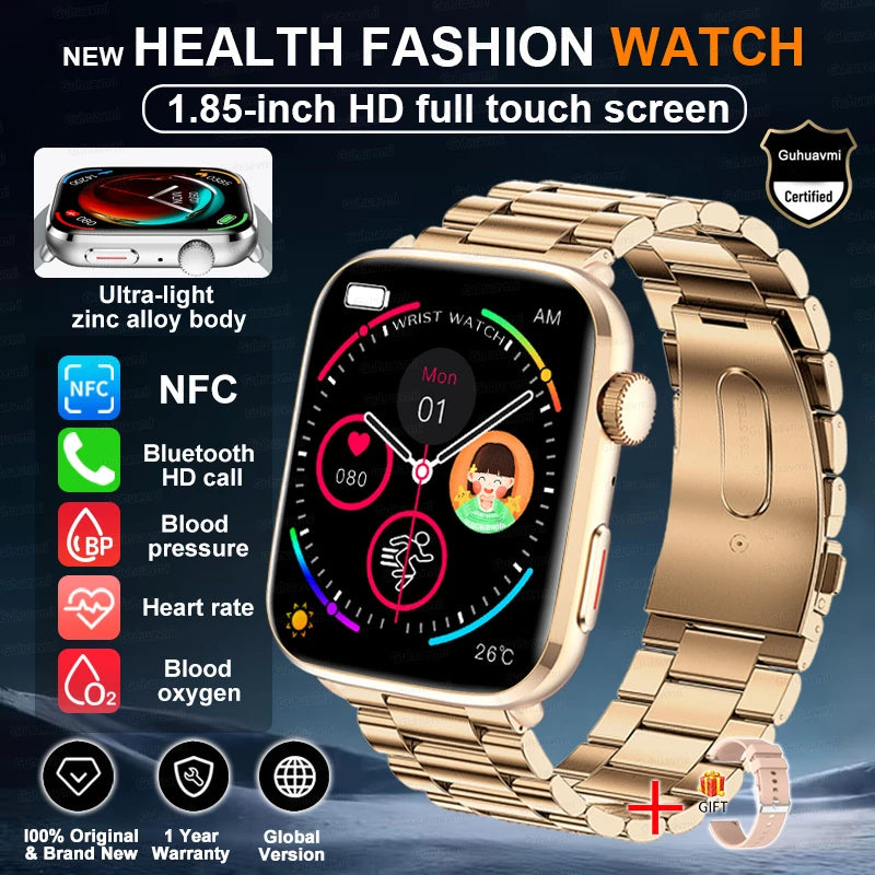 New Fashion NC SmartWatch For Men 1.85'' 240*284 AMOLED Screen Bluetooth Call Health Monitor Waterproof Sport Smartwatches Women