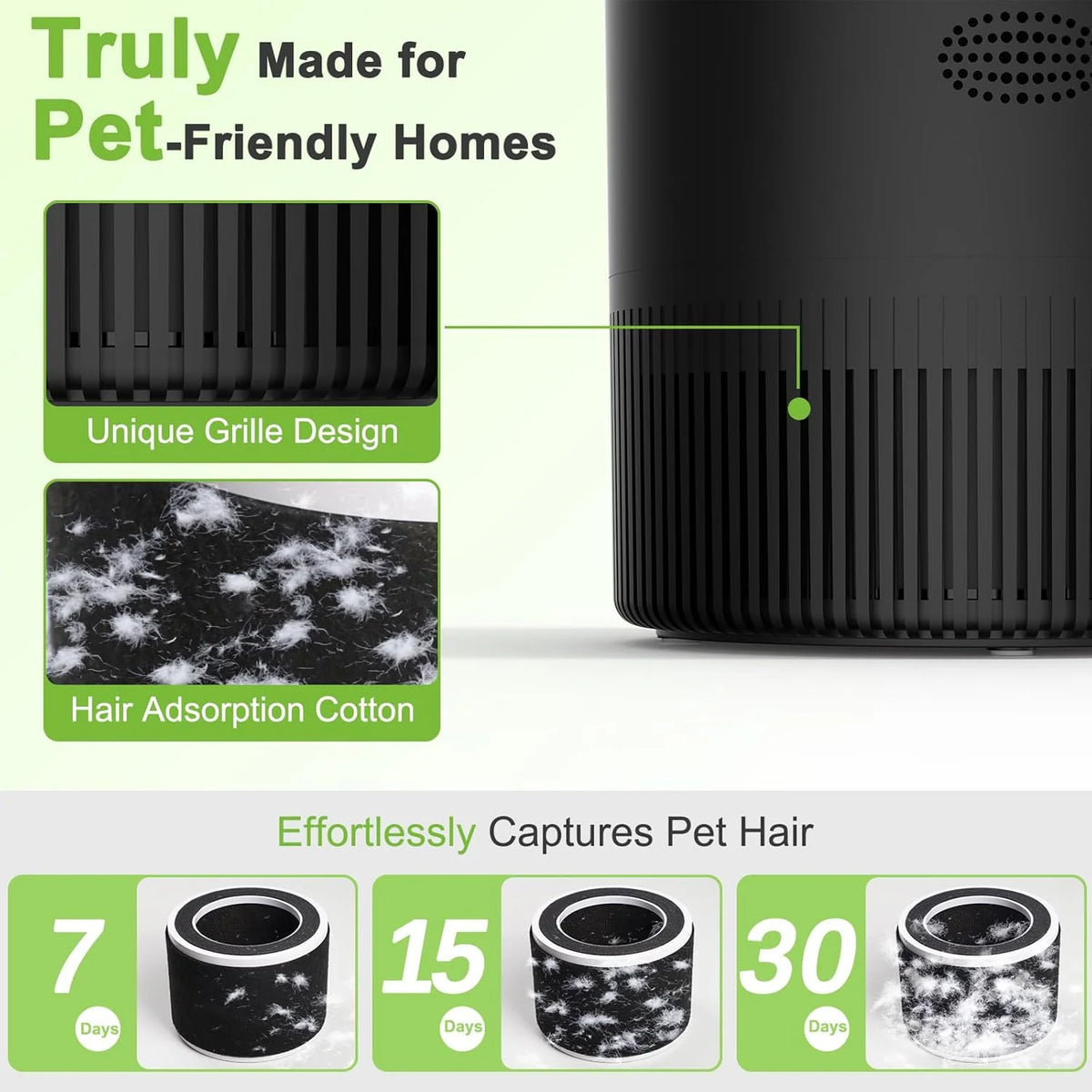I YAN Chuboor smart HEPA air purifier for bedroom and living room, app and Alexa controlled with PM2.5 monitor and pet-friendly design.
