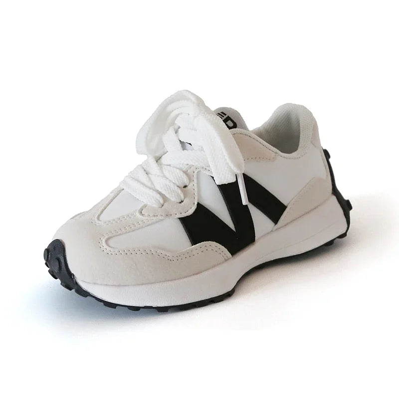 Children's Spring New Leather Upper Sneakers Kids Non-Slip Casual Shoes Boys Girls Soft Sole Students Tennis Toddler Sport Shoes