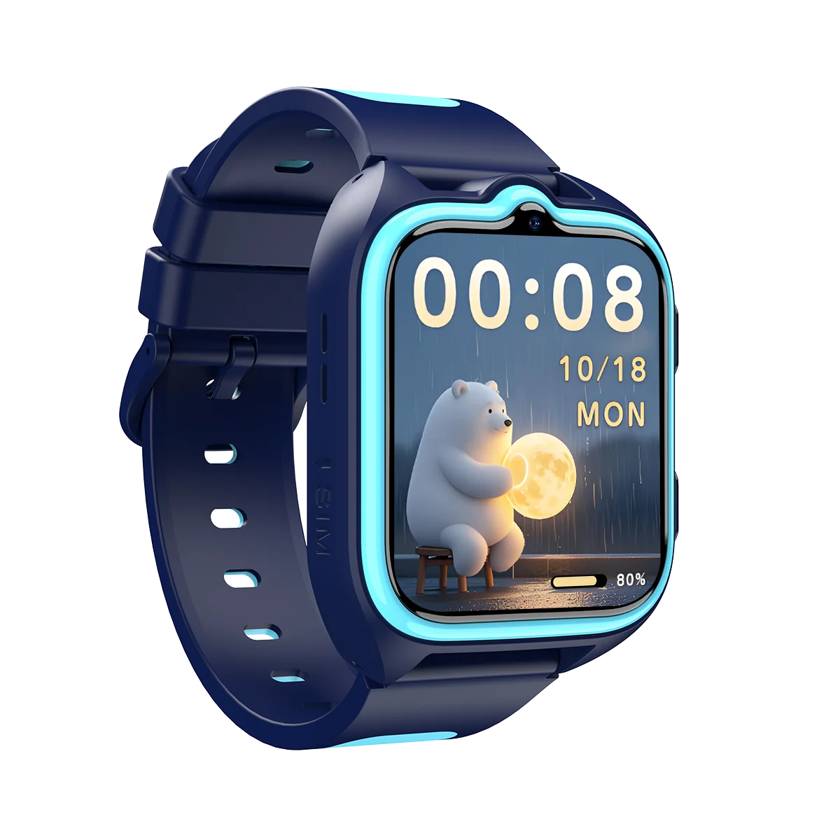 Blackview Z30 kids smart watch by I YAN featuring GPS, WiFi, 4G video call, and child-friendly design with colorful display.