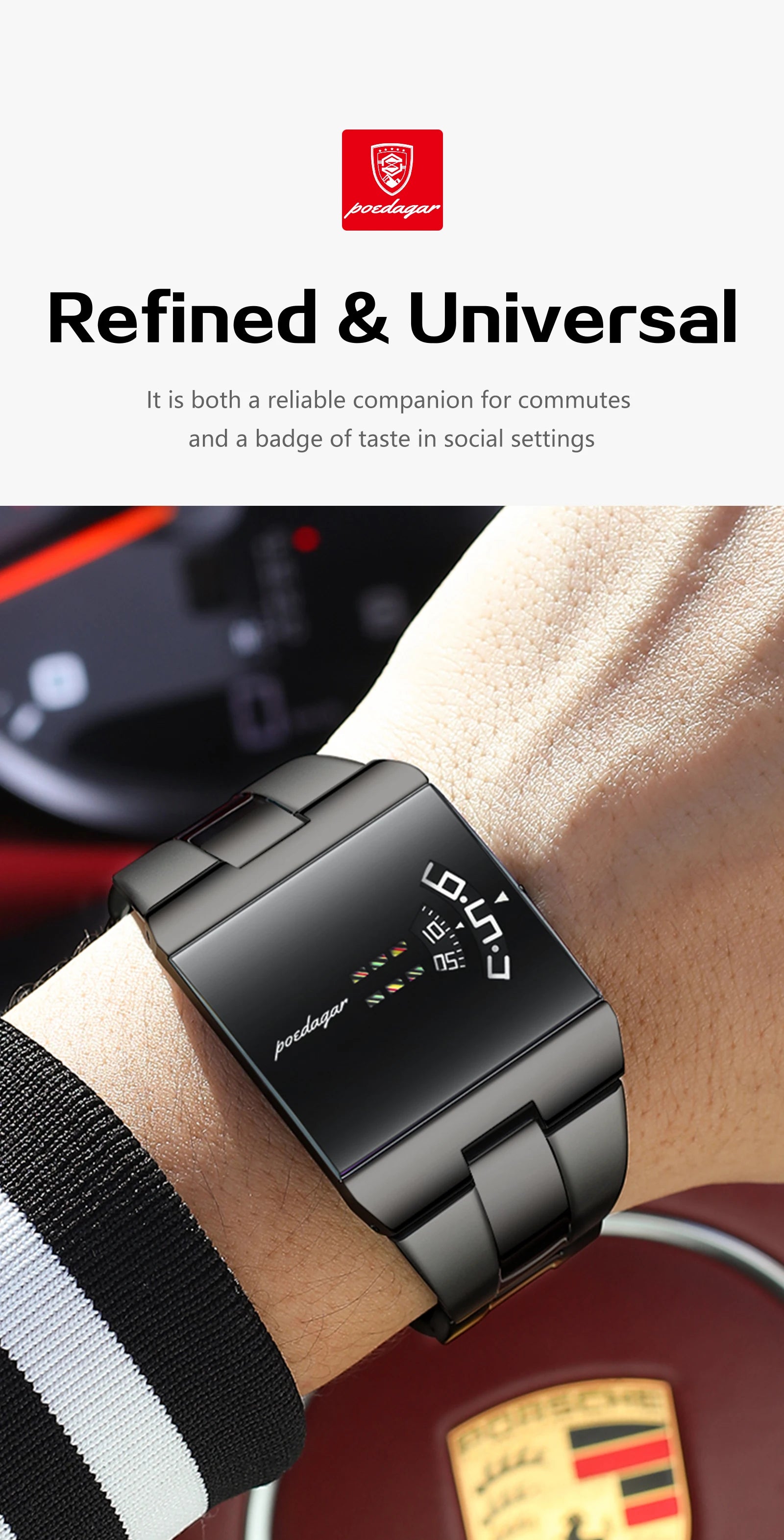 POEDAGAR Original Fashion Men Wristwatch Waterproof Business Elegant Man Clock Stainless Steel Quartz Casual Men's Watches Reloj