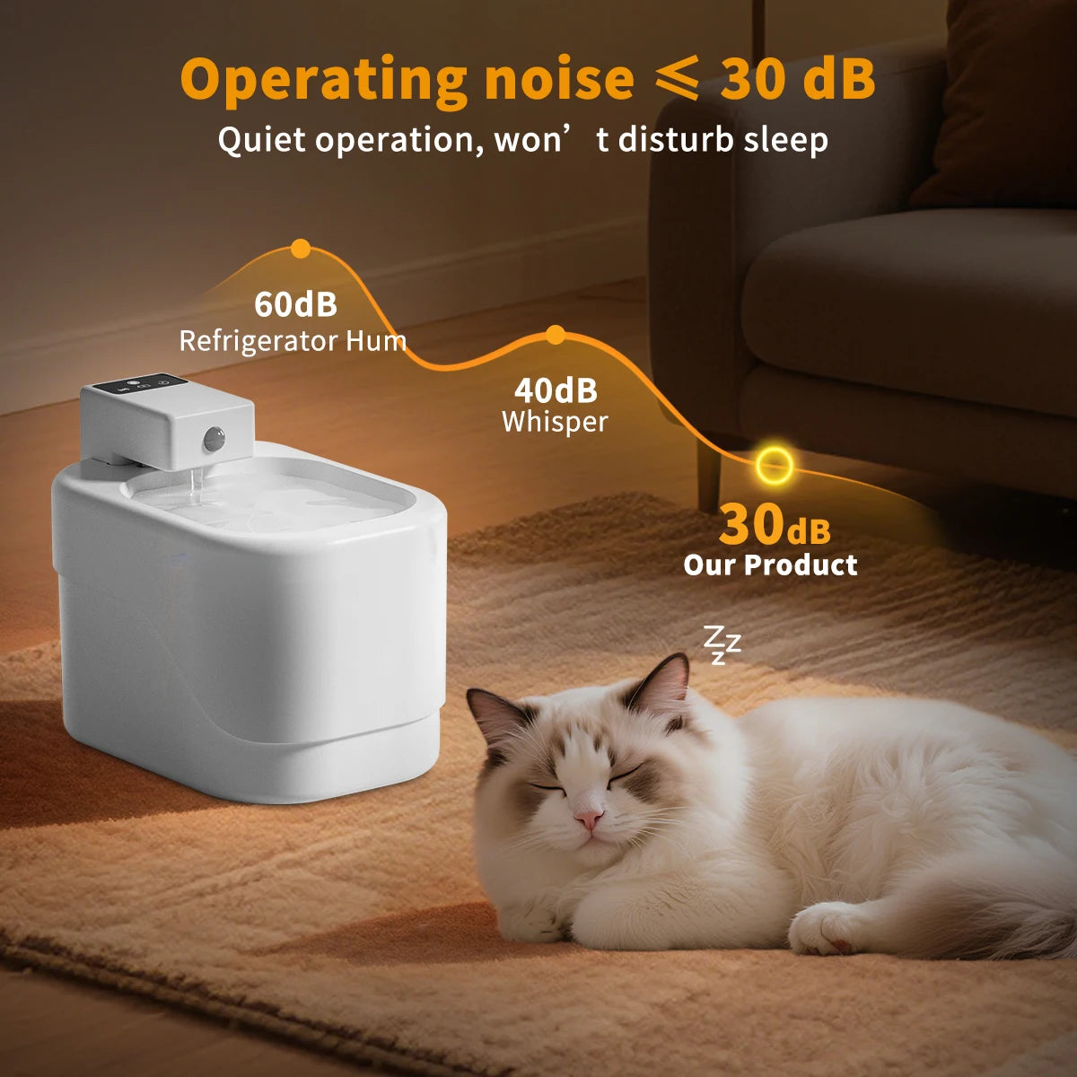 Automatic Dog Water Fountain Dispenser Large Capacity Quiet Indoor Pet Drinking Mute Waterer Cats Water Fountain with Motion