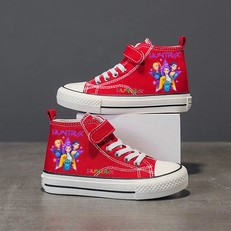 Kpop Demon Hunter Children's Canvas Shoes Girls Sneakers Breathable sports shoes Student outdoor running tennis shoes 25-36