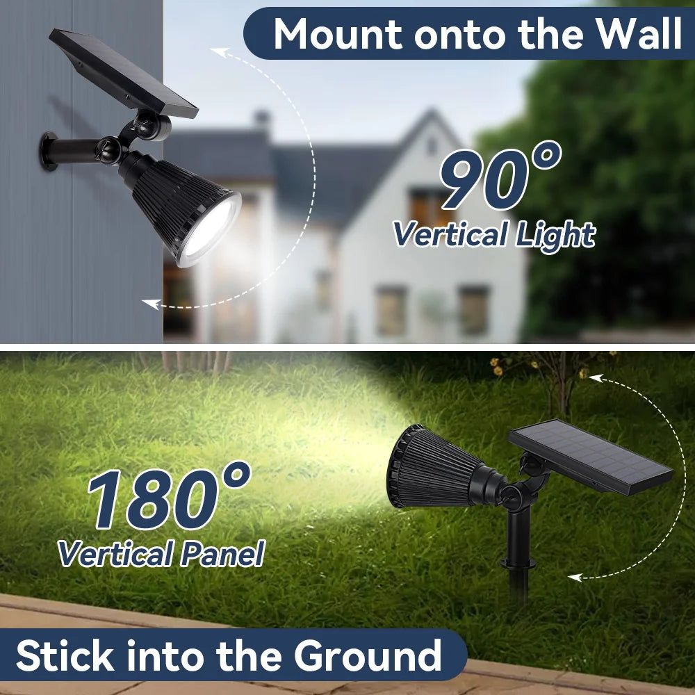 Outdoor Solar Lights Home Garden Patio Walkway Lawn Waterproof Led Solar Lamp Spotlight Decorations Energy Yard Lantern Lighting