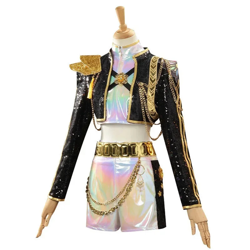 K-Pop Idol Zoey Rumi Mira Cosplay Costume Anime Movie Girl Uniform Outfit with Wig Role Halloween Carnival Party Dress Up Suit - I YAN