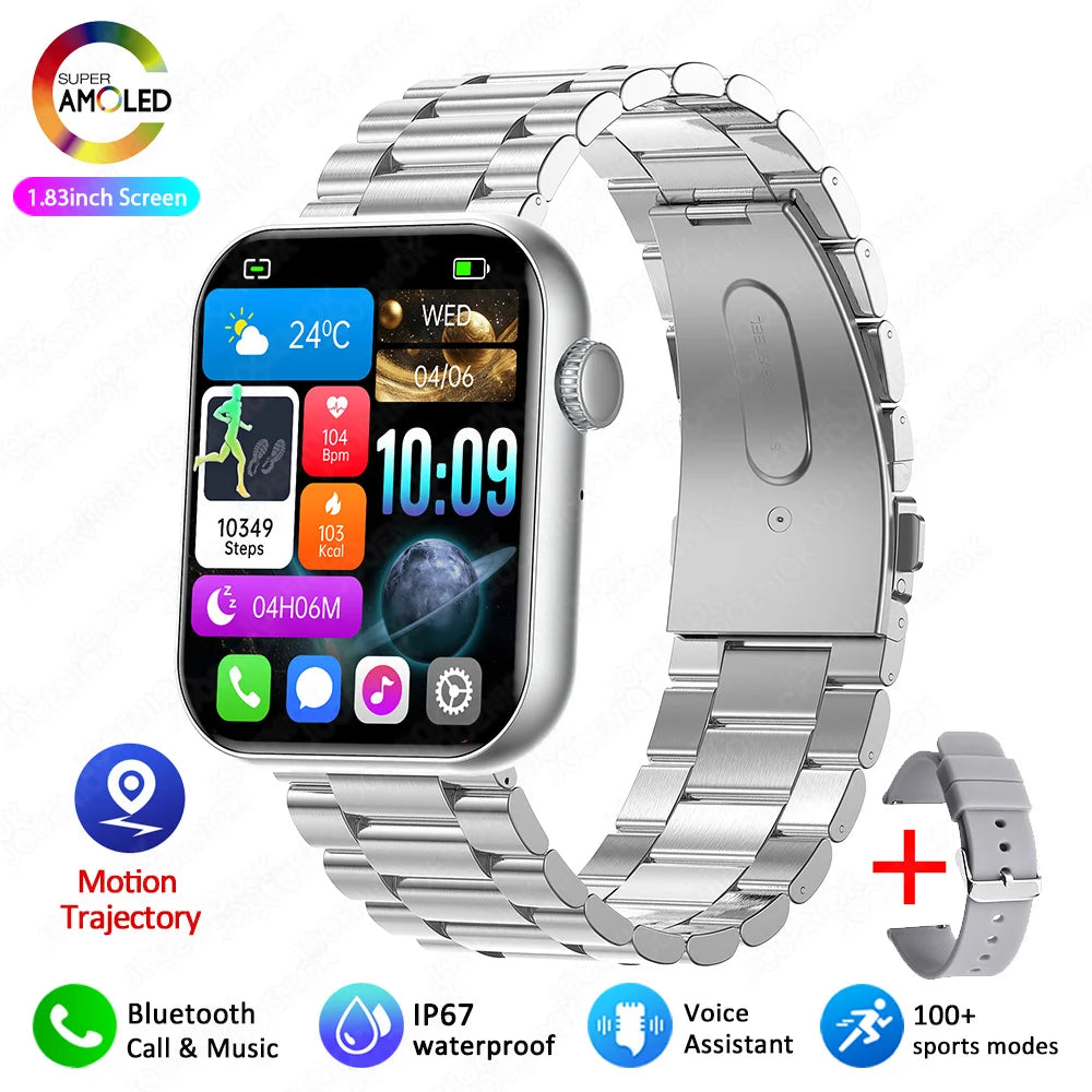 New Smart Watch Full Touch Screen Bluetooth Call AI Voice Heart Rate Waterproof Watches Sports Bracelet Smartwatch Women