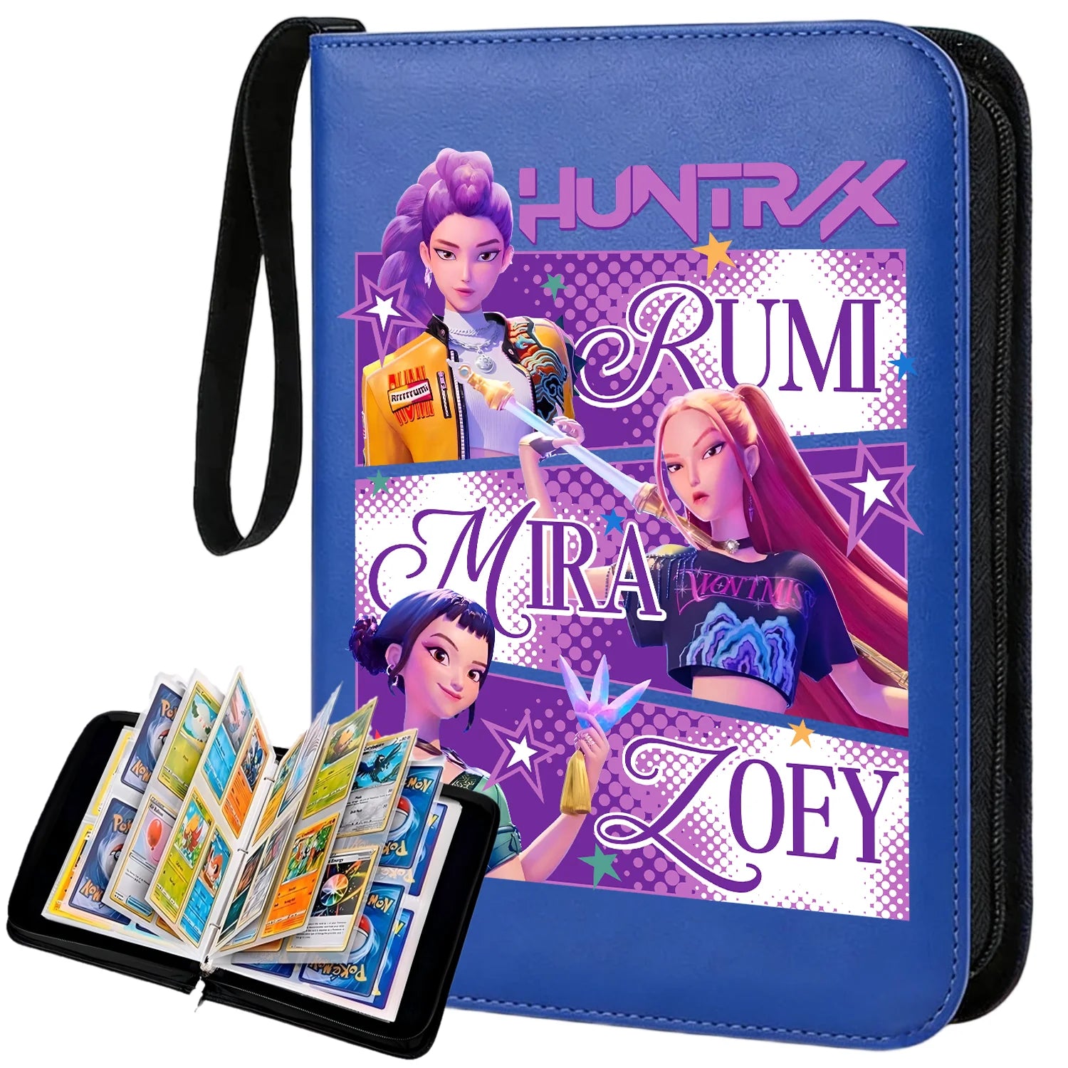 I YAN Demon Hunters card album binder with 400 pockets, PU zipper holder for storing trading cards and collectibles.