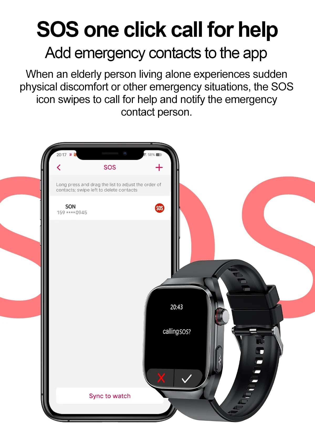 I YAN Micro Physical Examination Smart Watch for men showing a sleek black design with a digital display and health monitoring features.