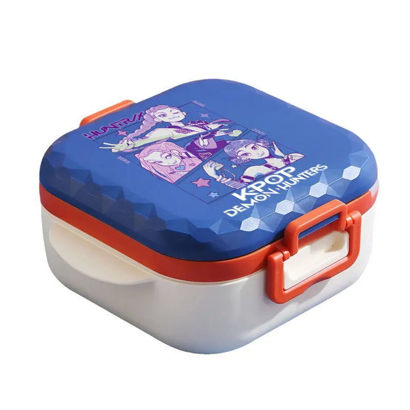 I YAN 800ml BPA-free lunch box with spoon and fork, microwave-safe portable container for students and office workers.