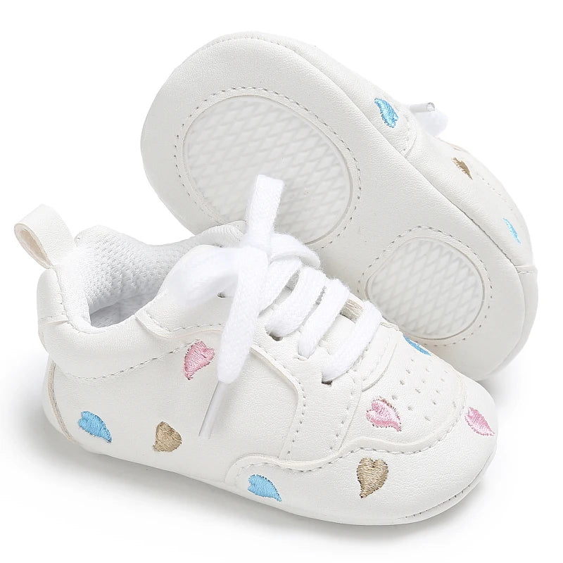 Soft sole infant baby girl crib shoes by I YAN, cute prewalker sneakers perfect for toddlers 0-18 months.
