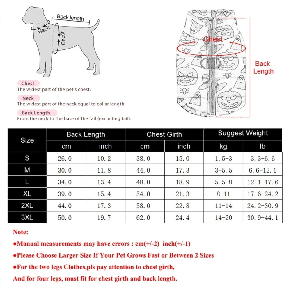 Halloween Dog Jacket Coat Autumn Winter Puppy Clothes For Small Medium Dogs Cat Funny Pumpkin Print Pet Cosplay Costume Yorkie